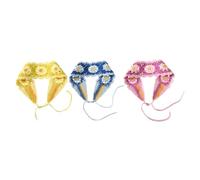 CANIGHT Diadema de Flores de Crochet 3 Piezas Talla Única para Mujer y Niña Pañuelo de Punto para Cabello Estilo Mori Uso Diario