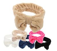 CANIGHT Diadema de Maquillaje Suave 6 Piezas para Lavado Facial Banda Cabello de Coral Lazo Diademas para Mujeres Accesorios de Spa Cuidado