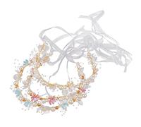 CANIGHT Diademas Niña De Flores Y Perlas Accesorio De Tiara Adecuado Para Boda Niñas Pequeñas