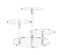 CANIGHT Expositor Vertical Diseño Elegante de Acrílico Transparente para Joyas 3 Niveles para Exhibir Pulseras y Figuras en Tienda o Entrada