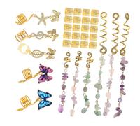 CANIGHT Juego De 31 Accesorios Para Rastas, Accesorios Para, Dijes Para, Aros Para El Cabello, Cuentas De Piedra Para, Accesorios Para, Joyería Para Rastas, Cuentas Para Rastas.