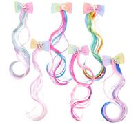 CANIGHT Juego De 6 Extensiones De Cabello Para Niñas Con Para El Cabello Extensiones De Cabello Teñidas Con Para Celebraciones De Cumpleaños