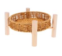 CANIGHT Juego de Cestas de Almacenaje Multiusos para Escritorio y Dormitorio, Bandejas para Comida de Pp y Madera, Organizador Decorativo para Fruta y Snacks Reutilizable