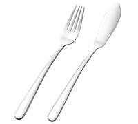 CANIGHT Juego de Cubiertos para Pescado Utensilios de Cocina Acero Inoxidable 2 Piezas Cuchillo y Tenedor de Mesa, Vajilla Occidental para Restaurante y Hogar para Cenas y Buffets