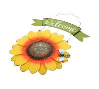 CANIGHT Letrero De Bienvenida Para Puerta, Decoración De Puerta De Girasol, De Puerta De Girasol, Letreros De Bienvenida Para Exterior, Decoración De Pared De Girasol De Metal, Coronas De