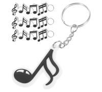CANIGHT Llavero de Pvc Notas Musicales Negro para Fiesta de Música, Paquete de 20 Piezas, Diseño Único Adecuado para Recuerdos y Decoración de Eventos