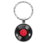 CANIGHT Llavero de Vinilo Retro de Aleación de Zinc, Accesorio Mini para Mochila y Colgante de Llave, Diseño Único para Amantes Música y Uso Diario