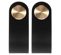 CANIGHT Manijas de cuero para muebles y puertas de armario, 2 unidades negras, tiradores elegantes para interiores del hogar, instalación sencilla, ideales para sala y cocina