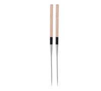 CANIGHT Palillos de Acero Inoxidable para Sushi Largos de 150 MM Mango de Madera, Reutilizables, Resistentes al Calor, Ideales para Restaurantes Japoneses y Cocina en Casa, Pack de 2