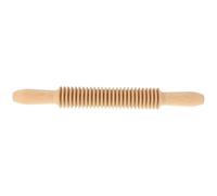 CANIGHT Rodillo Cortador de Pasta de Espagueti de Madera de Haya, Rodillo de Celosía Texturizado 4mm, Herramienta Manual para Cortar Fideos y Masa en Cocina Doméstica, 1 Pieza