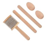 CANIGHT Set de Cabasas en Color Caqui Mango Portátil de Madera y Metal, Forma de Huevo, Adecuado para Clases de Música y Salas de Ensayo, Mejora el Ritmo Aula