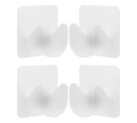 CANIGHT Soporte Adhesivo para Barra de Cortina, 4 Clips ABS sin Taladro, para Barras de Ropa y Cortinas de Baño, Montaje Fácil en Superficies Lisas y Puertas