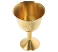 CANIGHT Taza de Escritorio de Cobre Dorado Multifunción Diseño de Tríada Lunar y Estrella Pentagonal, Resistente al Envejecimiento para Uso en Casa o Templo