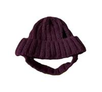 Canine Beanie - 18x12cm Wool Stretch Comfortable Thermal Windproof Headwear, Soft Flexible Winter Protection Apparel | Ear Hole Knit Costume Accessory Warm Coverage for Halloween Christmas Thanksgivin