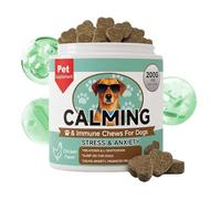 Canine Calm Tablets, Stress Relief Chews, Night Serenity Formula, Dog Relaxation Supplements, 200g Daily Nutritional Chews Fear Support, Sleep Aid for Home Travel Night Care Pet Use, 8.9x7.5cm