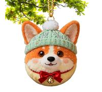 Canine Decor - Figura de perro acrílica para festividades de invierno | Coloridos detalles navideños 2D con ganchos resistentes que soportan interiores y exteriores, árbol, pared, ventana, porche