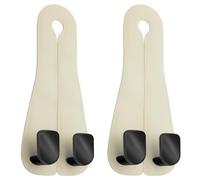 CANIPHA 2 Pcs Ganchos para reposacabezas de asiento de coche,ganchos para almacenamiento de vehículos,accesorios para coche,ganchos organizadores para respaldo,beige,Car Headrest Hooks