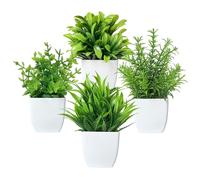 Canirologas Plantas artificiales para interiores, pequeñas plantas de simulación falsas, plantas en maceta de plástico sintético, adornos decorativos creativos para decoración, estantería, balcón,