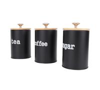 Canista de Almacenamiento de 3pcs Rata de Hierro+cubierta de bambú de Bambo de Baño Sellado de Sellado, Organizador de Frasco de Baño de Madera Organizadora de bambú Sellada para