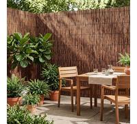 Cañizo Natural Trenzado Valla de Privacidad para Jardín Exterior Rollo de Caña Pantalla de Ocultación Protector Visual Decorativo para Piscina Patio Trasero Sombra Transpirable(Carbonizado,75x200cm)