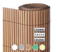 Cañizo PVC de Doble Cara Marrón 3x1,5 Metros | Resistente 1.200 gr/m2, Decorativo y Fácil Instalación | Alta Privacidad y Ocultación para Valla, Jardín, Balcón o Terraza