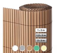 Cañizo PVC de Doble Cara Marrón 3x1 Metros | Resistente 1.200 gr/m2, Decorativo y Fácil Instalación | Alta Privacidad y Ocultación para Valla, Jardín, Balcón o Terraza