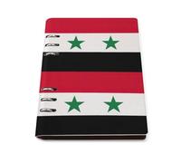 cankuop Cuaderno A5 recargable con la bandera de la República Árabe Siria que se coloca plano, cuaderno de cuero para planificador, suministros de oficina