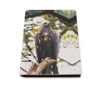 cankuop Solemn - Cuaderno A5 recargable con águila dorada oscura que se coloca plano, cuaderno de cuero para planificador, suministros de oficina
