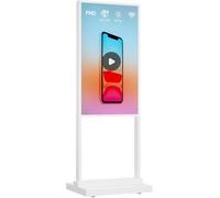 Canlarriz Pantalla de señalización digital de 109,4 cm, quiosco, para interior de piso, cartel de anuncio, pantalla LCD comercial con reproductor multimedia para coche, sistema Android, USB/WiFi