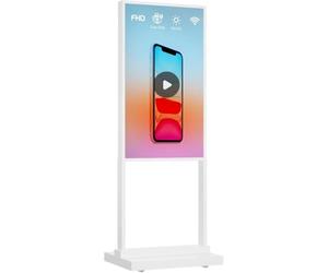 Canlarriz Pantalla de señalización digital de 109,4 cm, quiosco, para interior de piso, cartel de anuncio, pantalla LCD comercial con reproductor multimedia para coche, sistema Android, USB/WiFi