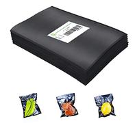 CANLENPK Bolsas Selladoras al Vacío 20 x 30 cm, Parte Trasera Negra y Parte Delantera Transparente, Bolsa de Almacenamiento de Alimentos, Sellado de Comida, Fruta, Fruta, Congelación(100 Unidades)