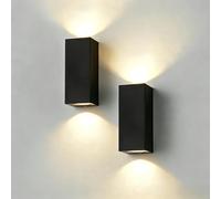 CANMEIJIA Aplique de Exterior Negro 2 Uds Lámpara Pared GU10 5W