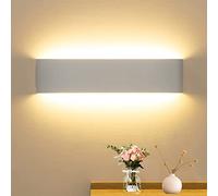 CANMEIJIA Aplique Pared Interior, 16W Lampara Pared Dormitorio 41CM 3000K Luz Calida Lampara de Pared Blanco Aluminio Simplicidad Moderna para Sala de estar, Baño, Pasillo, Cocina, Escaleras, Oficina