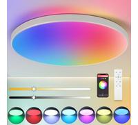 CANMEIJIA Plafon LED Techo RGB 24W Plafones para Techo LED con Mando a Distancia 3000K-6500K IP44 Lamparas de Techo Regulable Lampara Techo para Dormitorio Sala de Estar, Ø32cm