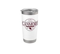 Canmore Canadá - Etiqueta Canmore Alberta Canadá Vaso térmico de acero inoxidable de doble pared