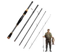 Canne à Pêche Carbone 2,1 m - ML Lancer Appât | Canne Voyage Portable | Pêche EAU Douce Salée | Structure Imbriquée & Haute Sensibilité | Poignée Droite et Handle Pêcheur