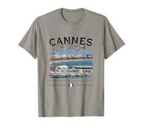 Cannes Costa Azul Croisette Riviera Francesa Bandera Francia Camiseta