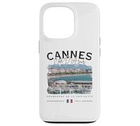 Cannes Costa Azul Croisette Riviera Francesa Bandera Francia Carcasa para iPhone 13 Pro