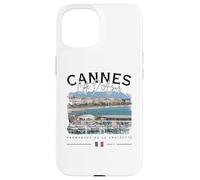 Cannes Costa Azul Croisette Riviera Francesa Bandera Francia Carcasa para iPhone 15