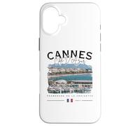 Cannes Costa Azul Croisette Riviera Francesa Bandera Francia Carcasa para iPhone 16 Plus