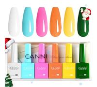 CANNI Esmaltes Semipermanentes de Uñas en Gel 6 blanco azul rosa morado amarillo verde UV Gel Kit Gel Nail Polish Esmalte Uñas Valentín Kit Uñas Semipermanentes Pintauñas Semipermanentes Set