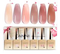 CANNI Esmaltes Semipermanentes de Uñas en Gel 6 Color | Nude Rosa Morado UV Gel Kit Gel Nail Polish Esmalte Uñas Valentín Kit Uñas Semipermanentes Set Pintauñas