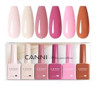 CANNI Esmaltes Semipermanentes de Uñas en Gel 6 Color | Rosa Beige Marrón Nude con Brillo Gel Nail Polish Esmalte Uñas Valentín Kit Uñas Semipermanentes Pintauñas