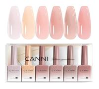 CANNI Esmaltes Semipermanentes de Uñas en Gel 6 Color | Transparente nude morado beige rosa UV Gel Kit Gel Nail Polish Esmalte Uñas Valentín Kit Uñas Semipermanentes Set Pintauñas