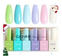 CANNI Esmaltes Semipermanentes de Uñas en Gel 6 Color | verde azul violeta rosa blanco UV Gel Kit Gel Nail Polish Esmalte Uñas Valentín Kit Uñas Semipermanentes Pintauñas Set