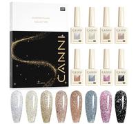 CANNI Esmaltes Semipermanentes de Uñas en Gel 8 Color brillantina plata dorado marrón rosa morado azul negro UV Gel Kit Gel Nail Polish Esmalte Uñas Valentín Kit Uñas Semipermanentes Set