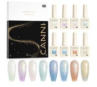 CANNI Esmaltes Semipermanentes de Uñas en Gel 8 Color brillantina verde púrpura rosa azul naranja UV Gel Kit Gel Nail Polish Esmalte Uñas Valentín Kit Uñas Semipermanentes Set