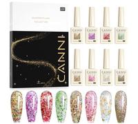 CANNI Esmaltes Semipermanentes de Uñas en Gel 8 Color brillantina verde rojo morado verde siempre rosa transparente dorado UV Gel Kit Gel Nail Polish Esmalte Uñas Valentín Kit Uñas Semipermanentes Set