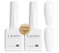 CANNI Esmaltes Semipermanentes de Uñas en Gel Blanco Pack de 2 Pintauñas | Gel Nail Polish Pintauñas Semipermanentes Apto Para Principiantes