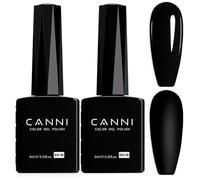 CANNI Esmaltes Semipermanentes de Uñas en Gel negro Pack de 2 Pintauñas | Gel Nail Polish Pintauñas Semipermanentes Apto Para Principiantes